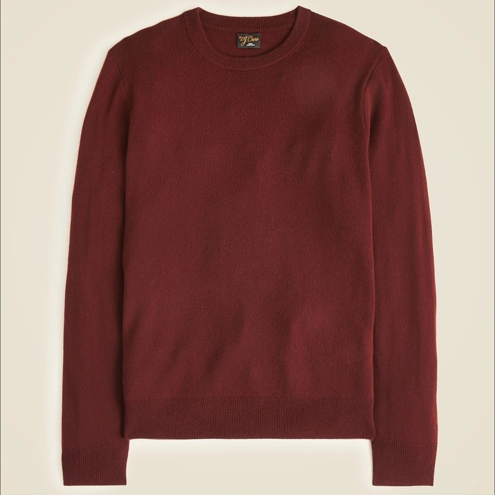 New! J. Crew Cashmere Crewneck Sweater in Port Wine